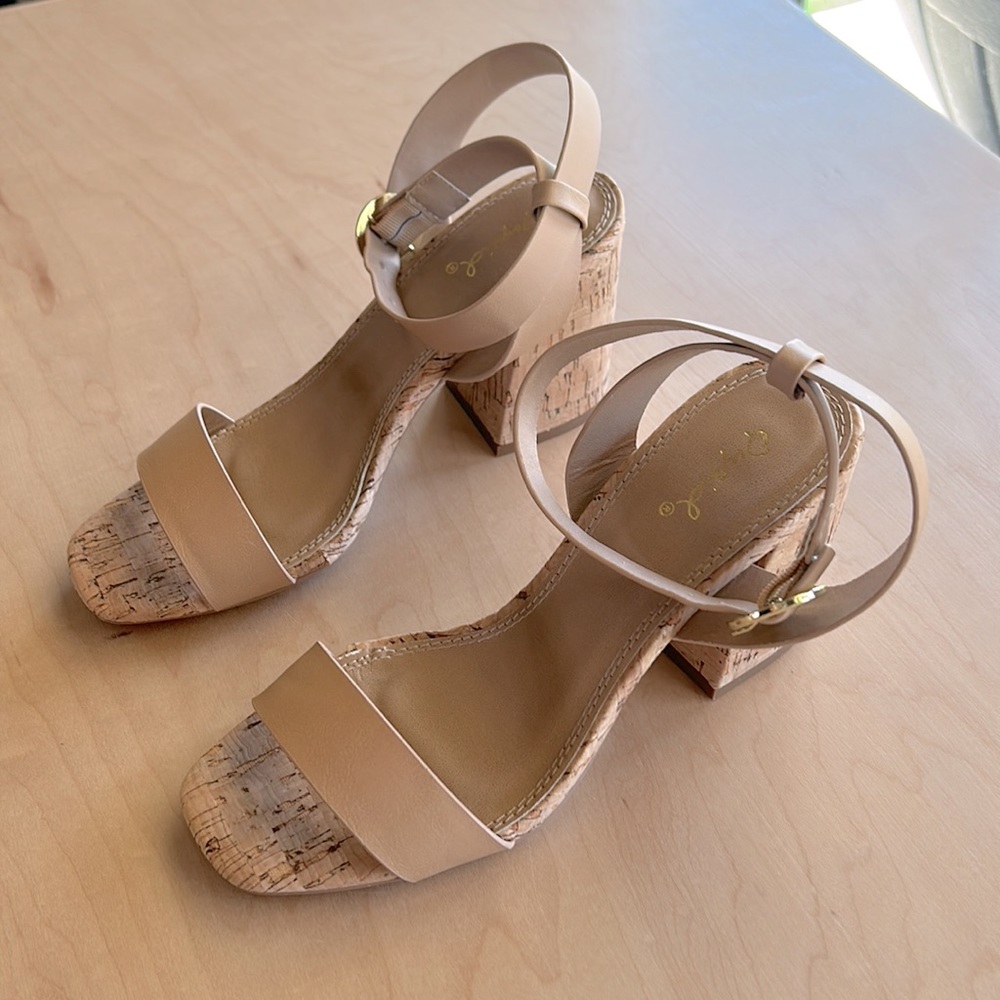 Elegant Beige Heels with Ankle Strap